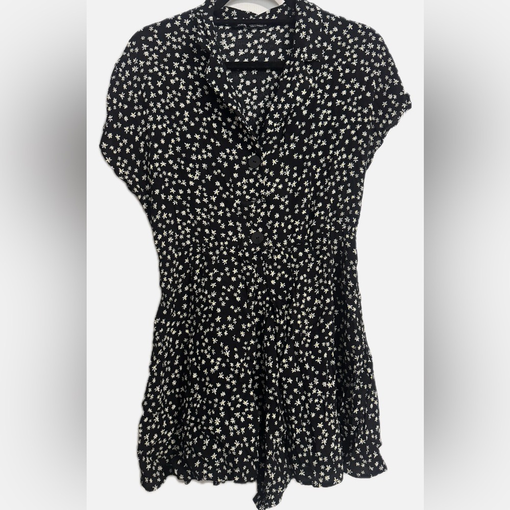 Zara Black and White Floral Romper